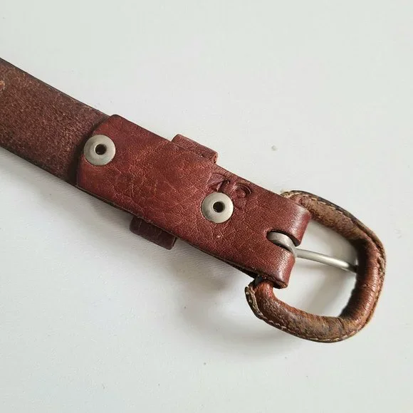 Hand made leather belt with braded details. - Picture 7 of 8